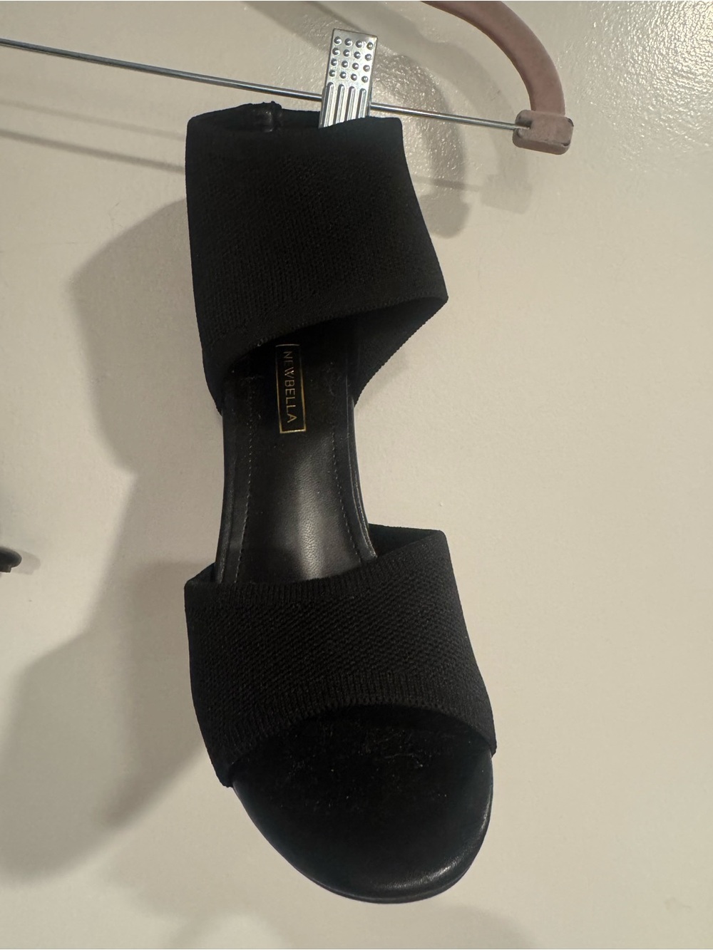 Newbella Black Open Toe Ankle Wrap Stiletto Heels Size 5 Like New — image 2 of 8